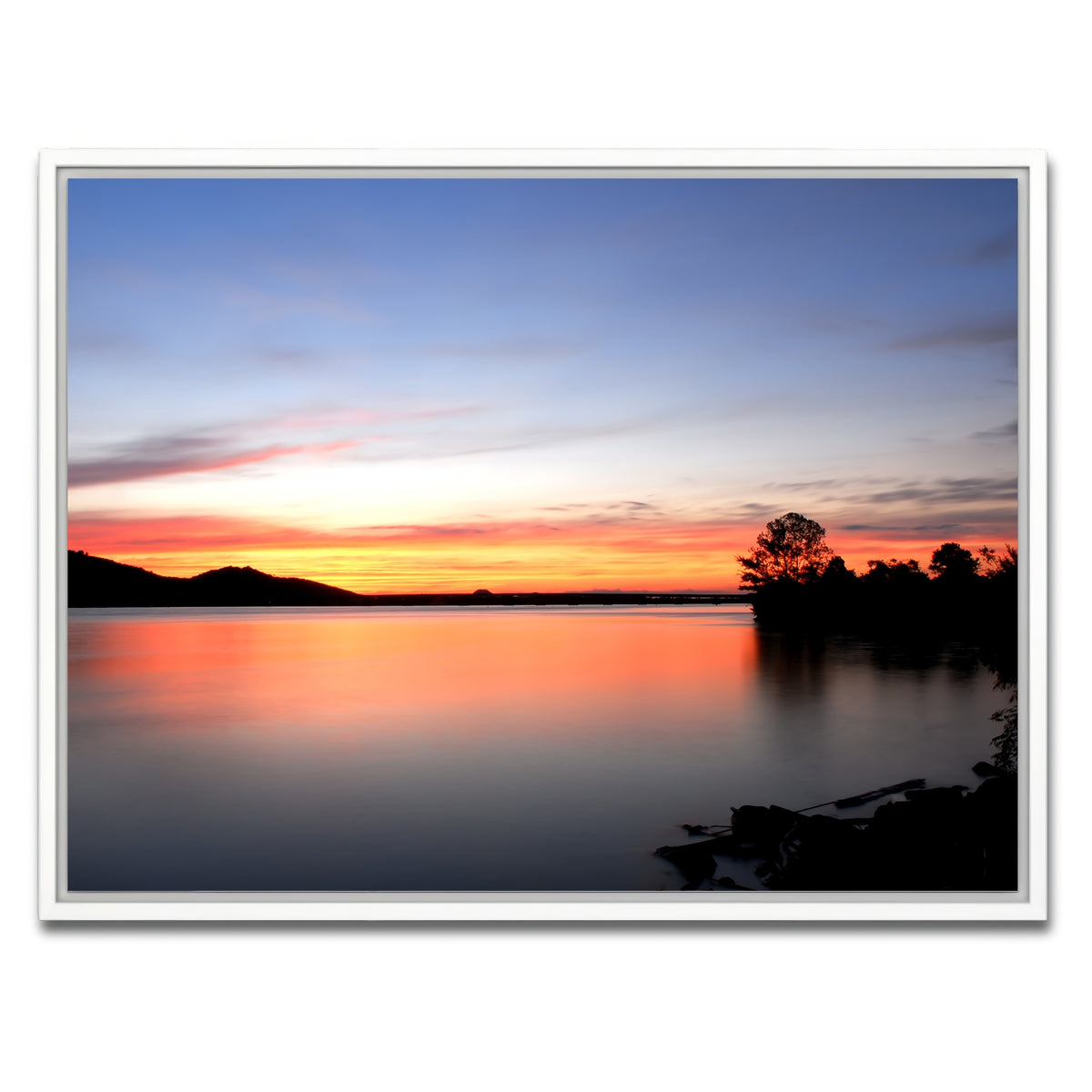 AUTO-MOCKUP WHITE | Arkansas River Sunset | 1 Piece | White Framed Canvas | group=4x3