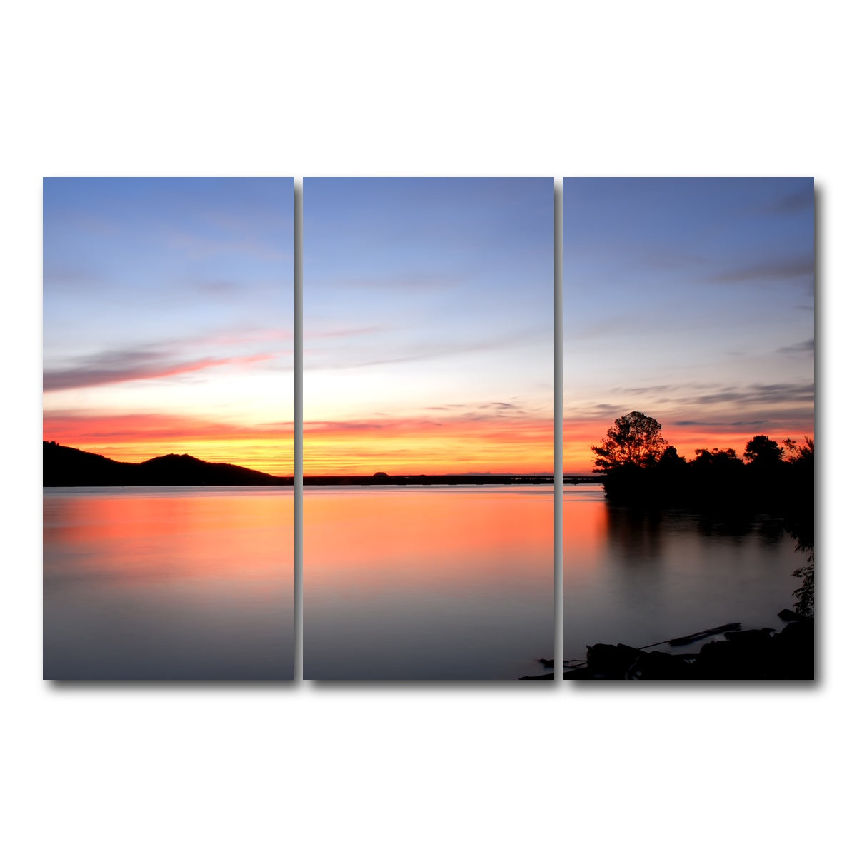 AUTO-MOCKUP WHITE | Arkansas River Sunset | 3 Piece | Gallery Wrap Canvas | group=12x24
