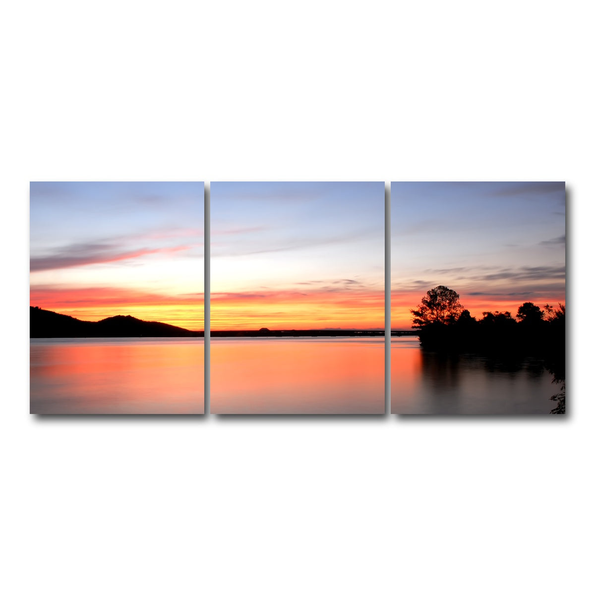 AUTO-MOCKUP WHITE | Arkansas River Sunset | 3 Piece | Gallery Wrap Canvas | group=18x24