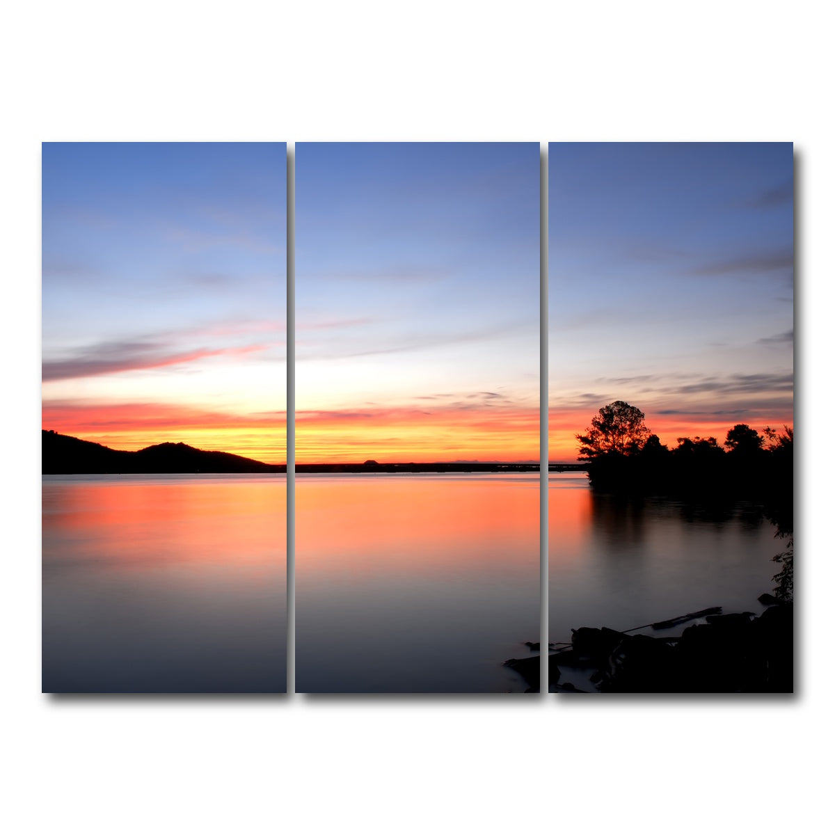 AUTO-MOCKUP WHITE | Arkansas River Sunset | 3 Piece | Gallery Wrap Canvas | group=8x18