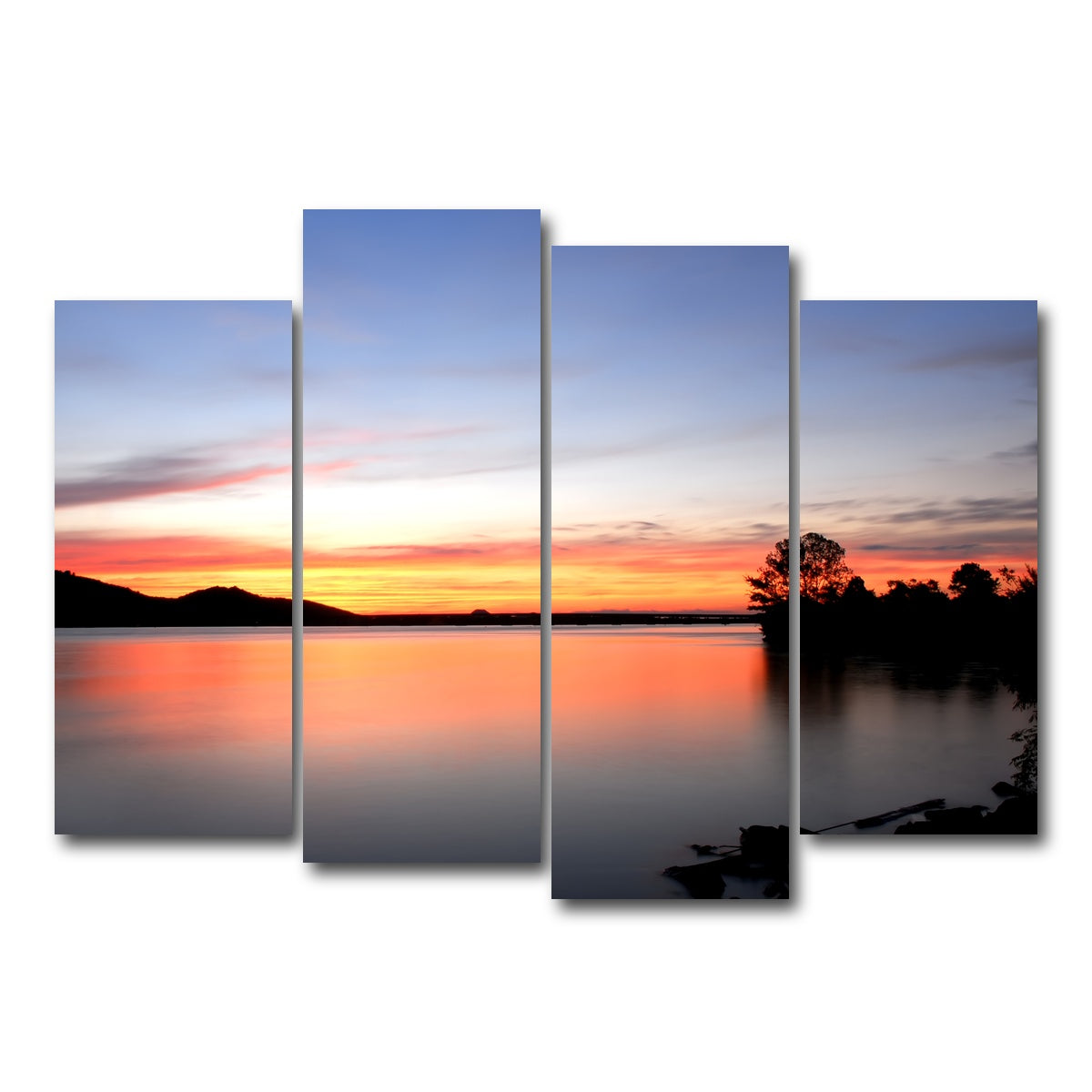 AUTO-MOCKUP WHITE | Arkansas River Sunset | 4 Piece | Gallery Wrap Canvas | group=4_normal