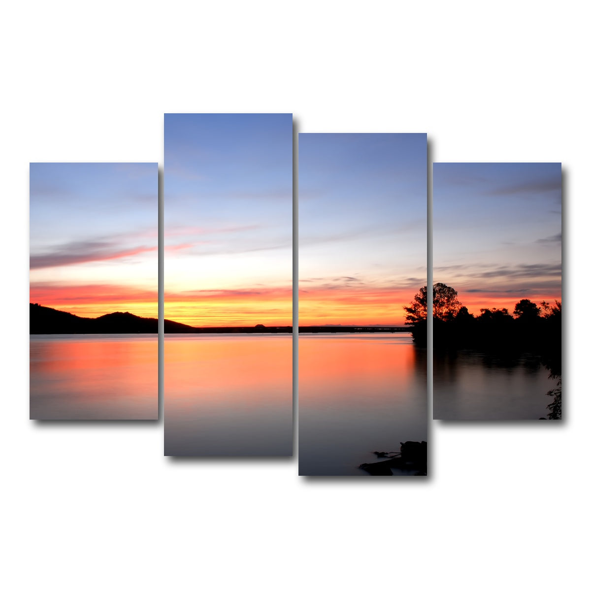 AUTO-MOCKUP WHITE | Arkansas River Sunset | 4 Piece | Gallery Wrap Canvas | group=4_short