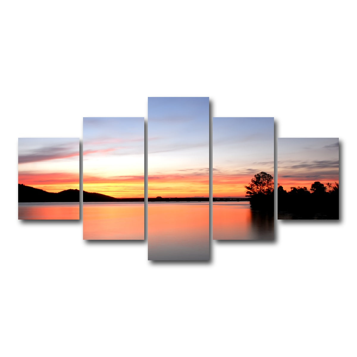 AUTO-MOCKUP WHITE | Arkansas River Sunset | 5 Piece | Gallery Wrap Canvas | group=5_short