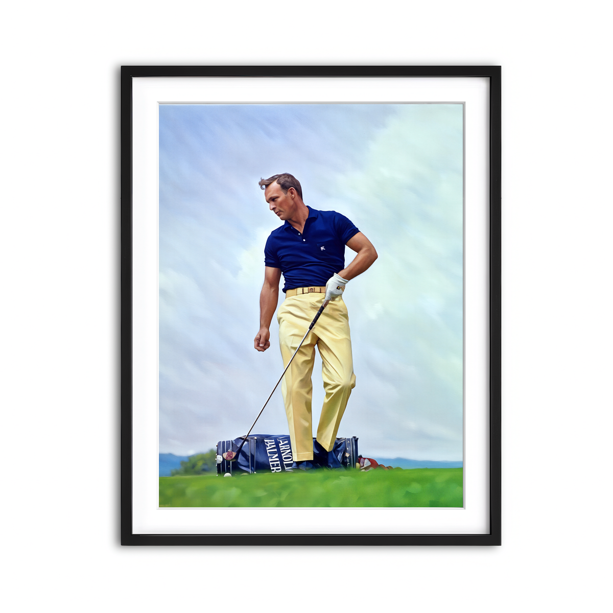 AUTO-MOCKUP WHITE | Arnold Palmer Portrait | 1 Piece | Black Framed Print | group=3x4
