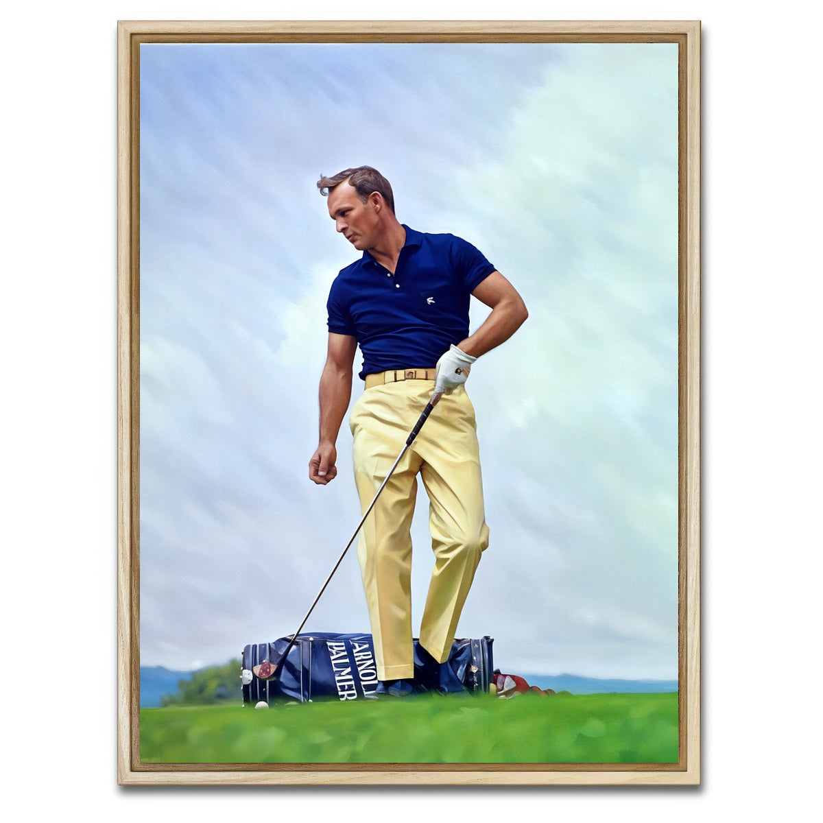 AUTO-MOCKUP WHITE | Arnold Palmer Portrait | 1 Piece | Natural Framed Canvas | group=3x4