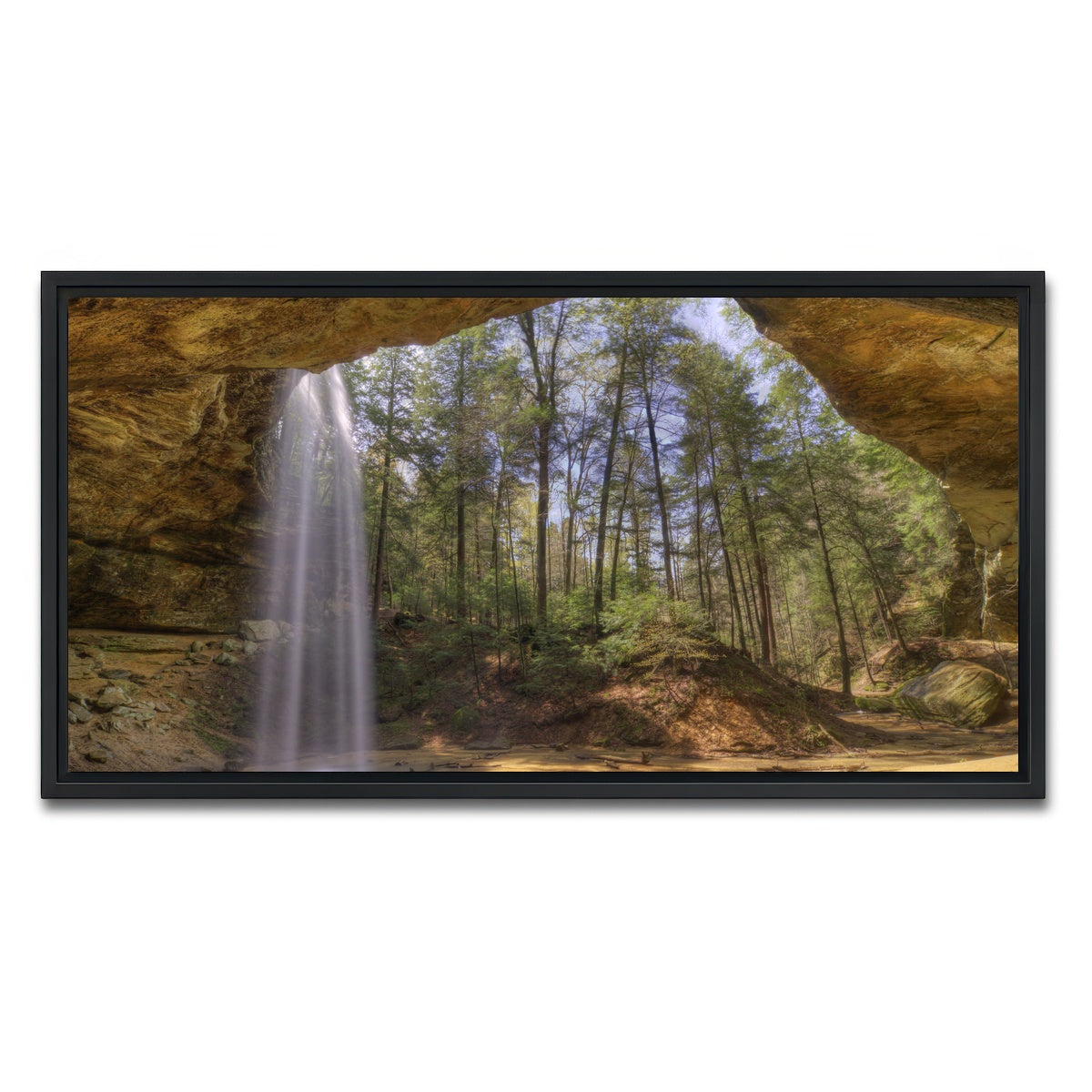 AUTO-MOCKUP WHITE | Ash Cave | 1 Piece | Black Framed Canvas | group=2x1