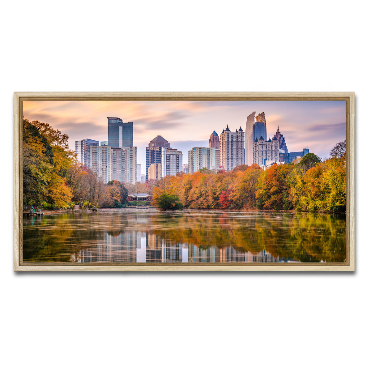 AUTO-MOCKUP WHITE | Atlanta From The Park | 1 Piece | Natural Framed Canvas | group=2x1