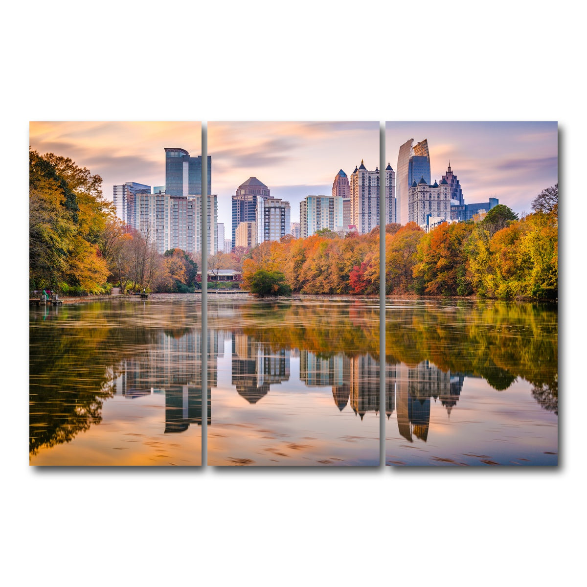 AUTO-MOCKUP WHITE | Atlanta From The Park | 3 Piece | Gallery Wrap Canvas | group=12x24