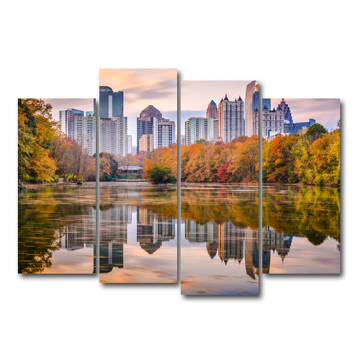 AUTO-MOCKUP WHITE | Atlanta From The Park | 4 Piece | Gallery Wrap Canvas | group=4_normal