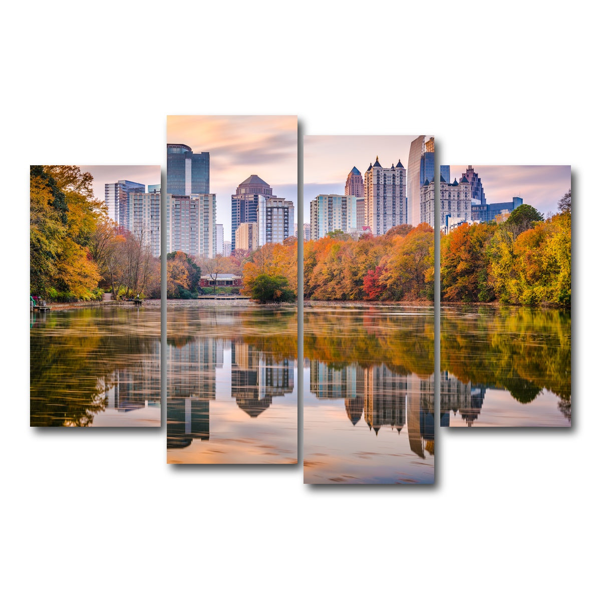 AUTO-MOCKUP WHITE | Atlanta From The Park | 4 Piece | Gallery Wrap Canvas | group=4_short