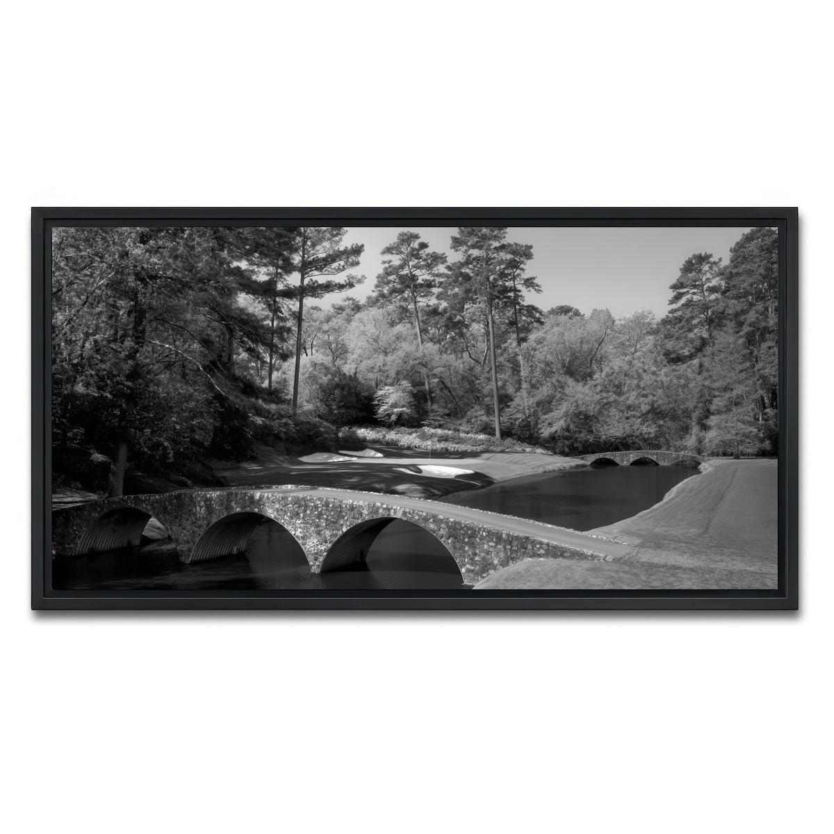 AUTO-MOCKUP WHITE | Augusta National Grayscale | 1 Piece | Black Framed Canvas | group=2x1