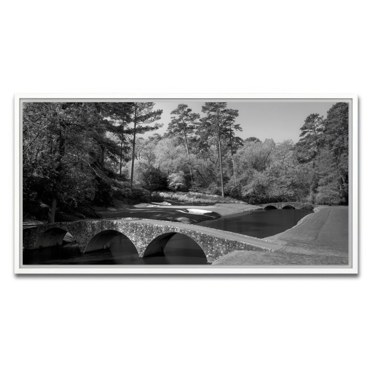 AUTO-MOCKUP WHITE | Augusta National Grayscale | 1 Piece | White Framed Canvas | group=2x1