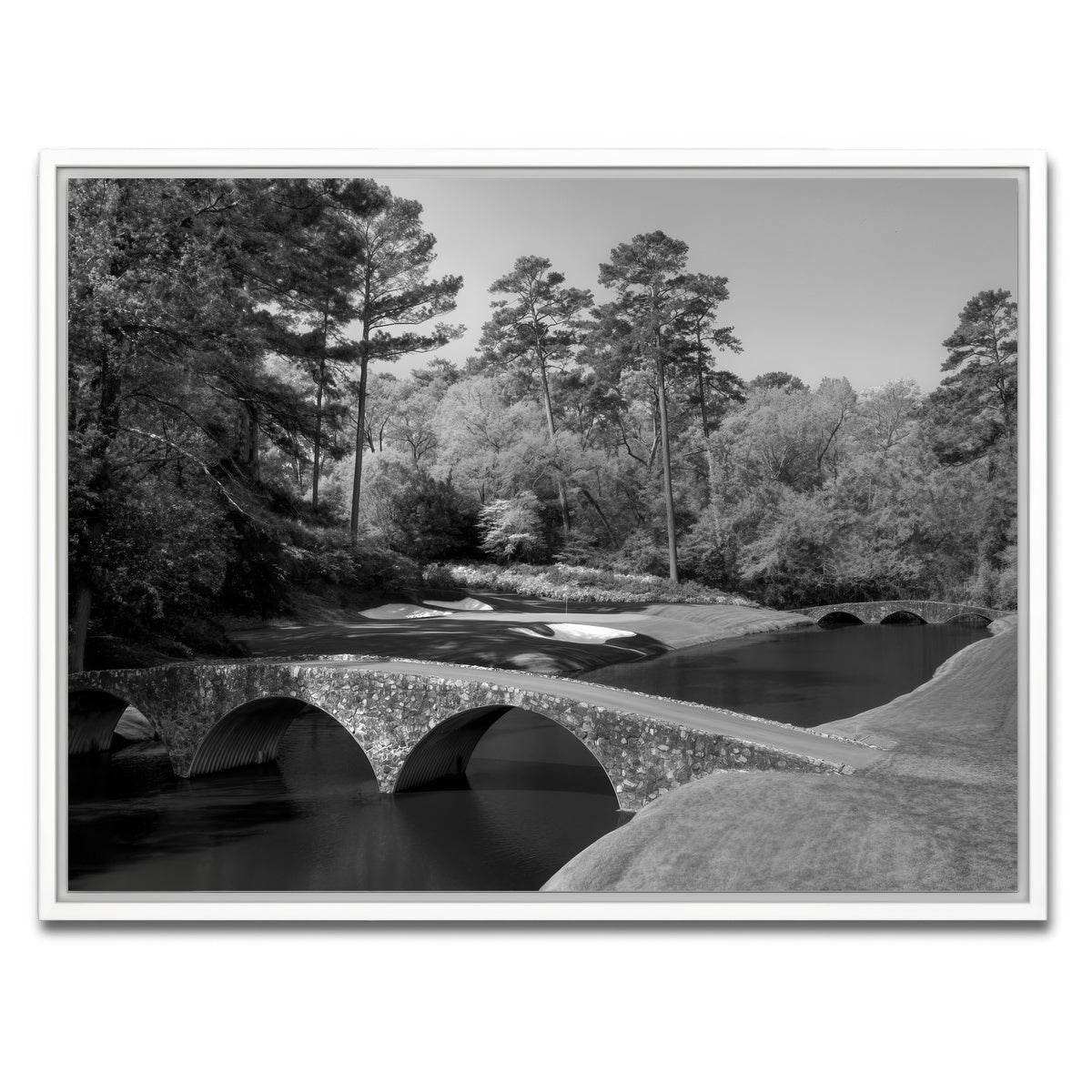 AUTO-MOCKUP WHITE | Augusta National Grayscale | 1 Piece | White Framed Canvas | group=4x3