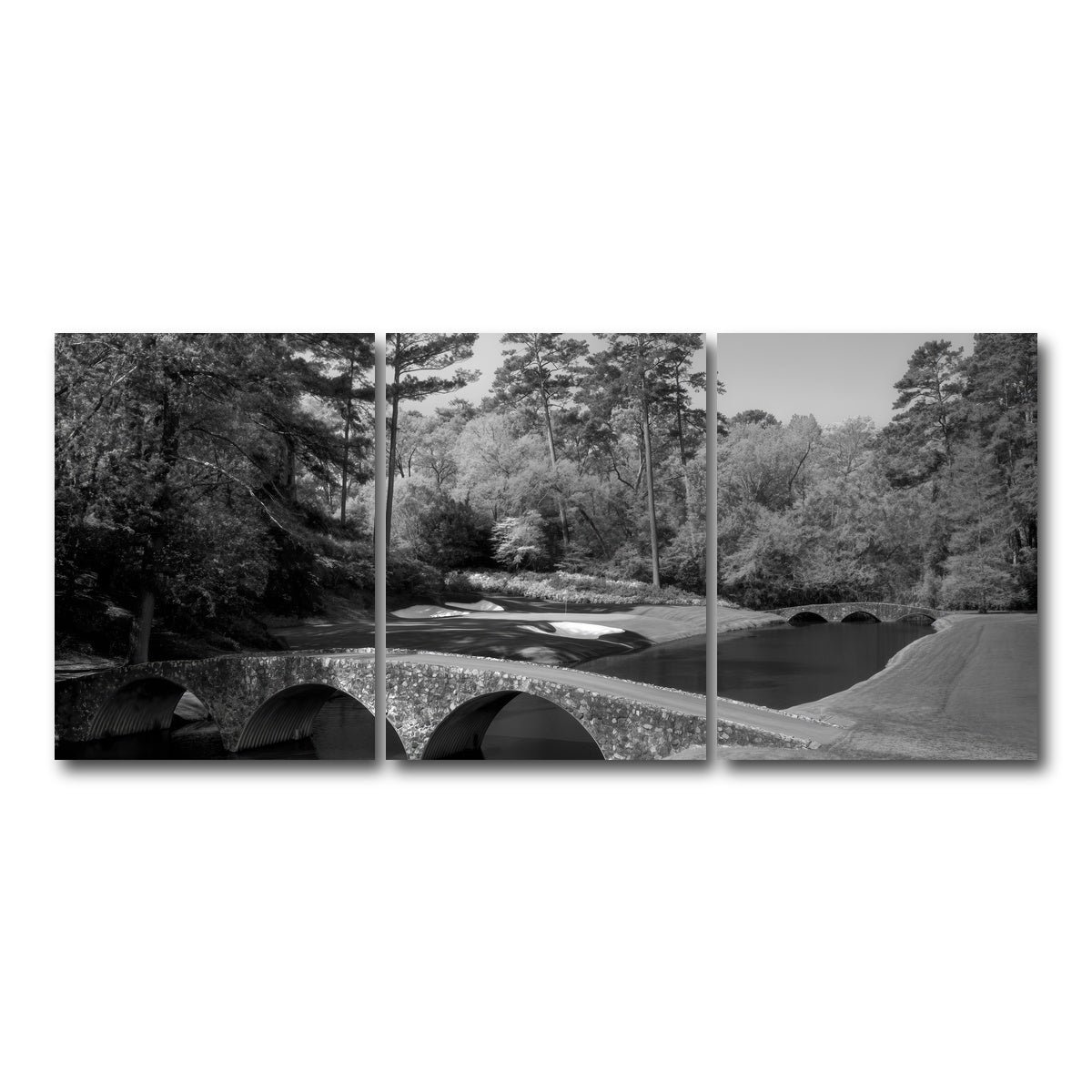 AUTO-MOCKUP WHITE | Augusta National Grayscale | 3 Piece | Gallery Wrap Canvas | group=18x24