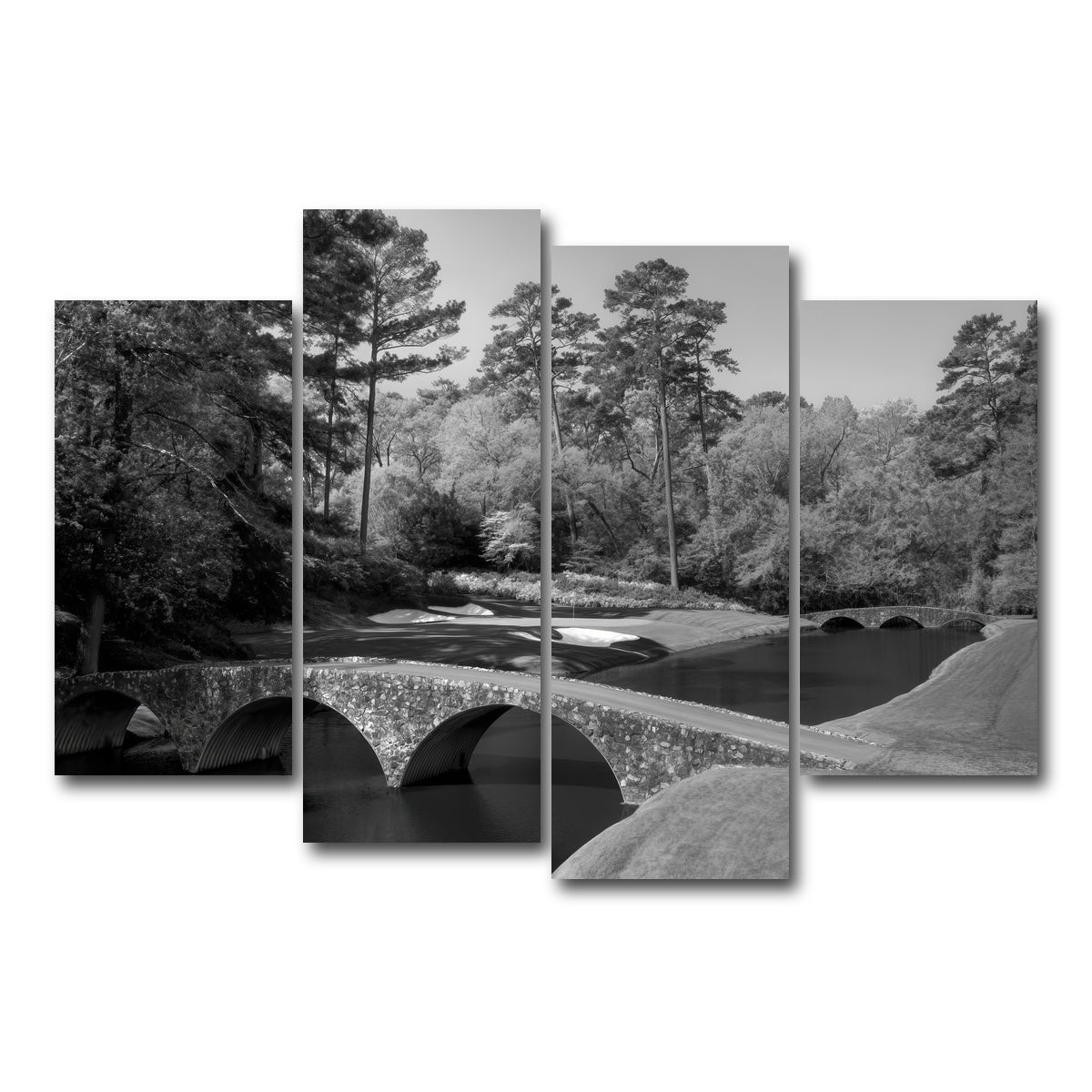 AUTO-MOCKUP WHITE | Augusta National Grayscale | 4 Piece | Gallery Wrap Canvas | group=4_short
