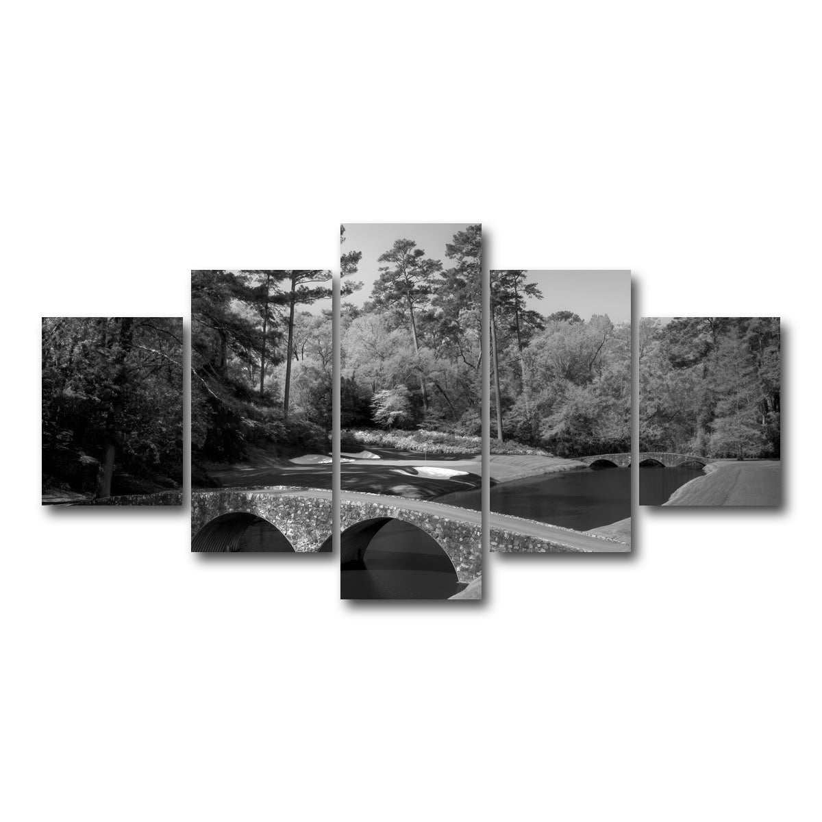 AUTO-MOCKUP WHITE | Augusta National Grayscale | 5 Piece | Gallery Wrap Canvas | group=5_short