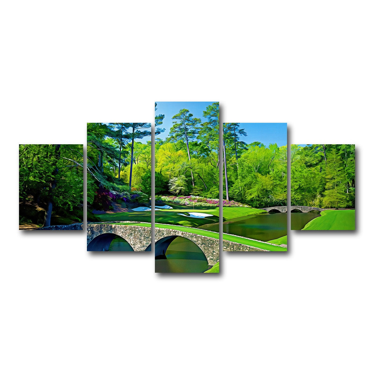 AUTO-MOCKUP WHITE | Augusta National Painted | 5 Piece | Gallery Wrap Canvas | group=5_short