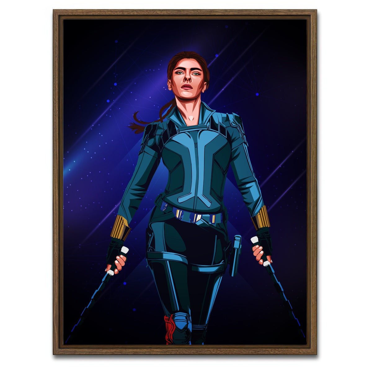 AUTO-MOCKUP WHITE | BLACK WIDOW | 1 Piece | Walnut Framed Canvas | group=3x4