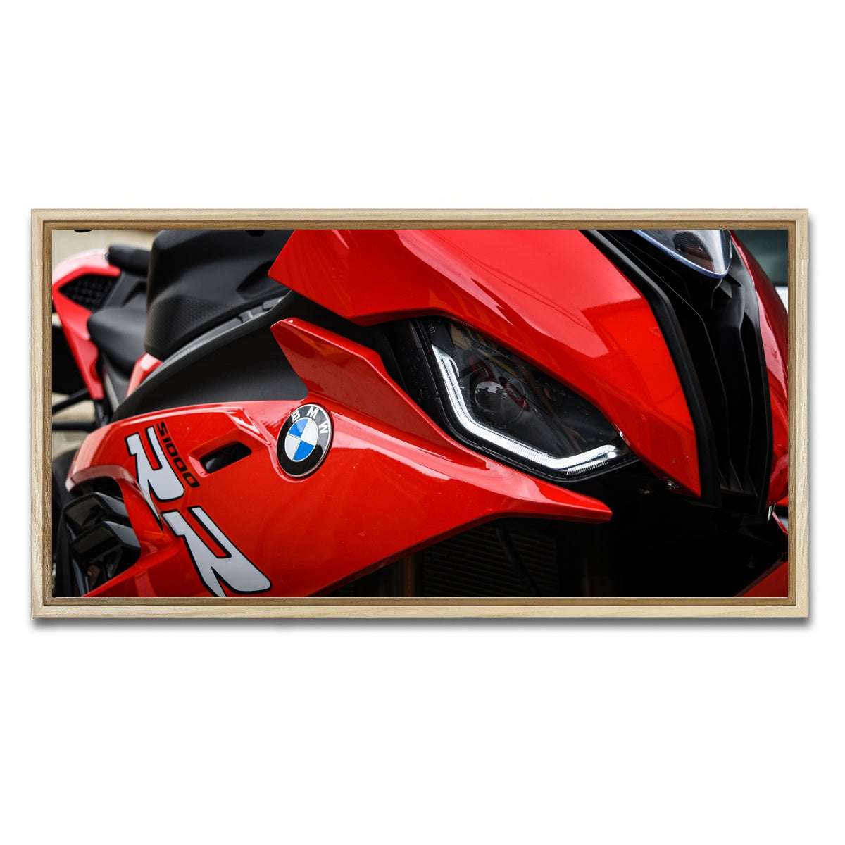 AUTO-MOCKUP WHITE | BMW S1000 | 1 Piece | Natural Framed Canvas | group=2x1