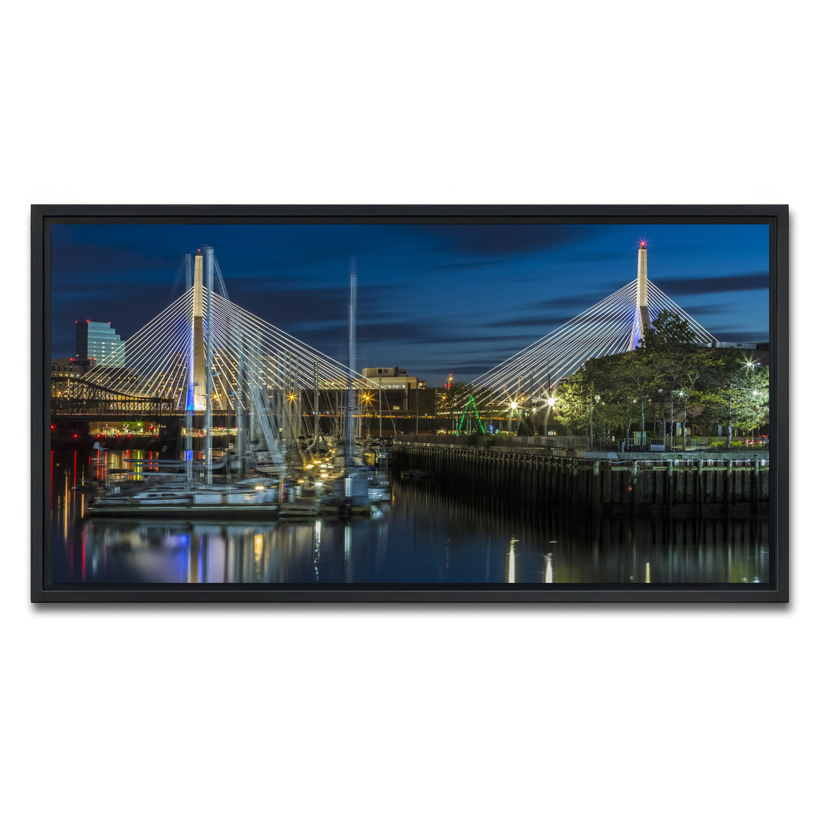 AUTO-MOCKUP WHITE | BOSTON Bunker Hill Bridge | 1 Piece | Black Framed Canvas | group=2x1