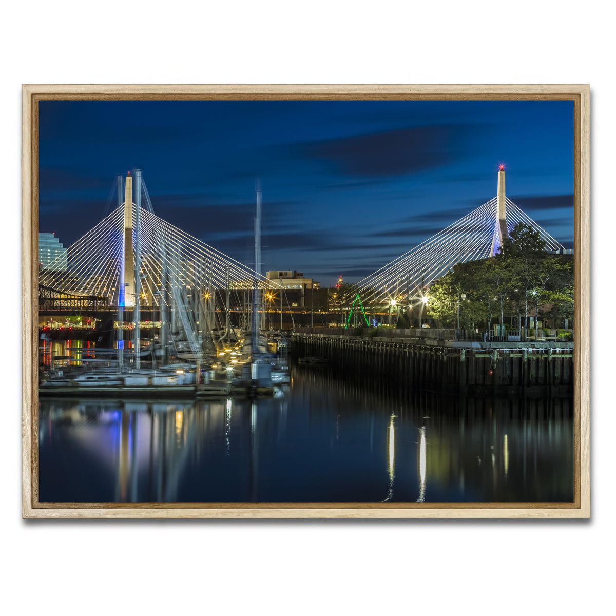 AUTO-MOCKUP WHITE | BOSTON Bunker Hill Bridge | 1 Piece | Natural Framed Canvas | group=4x3