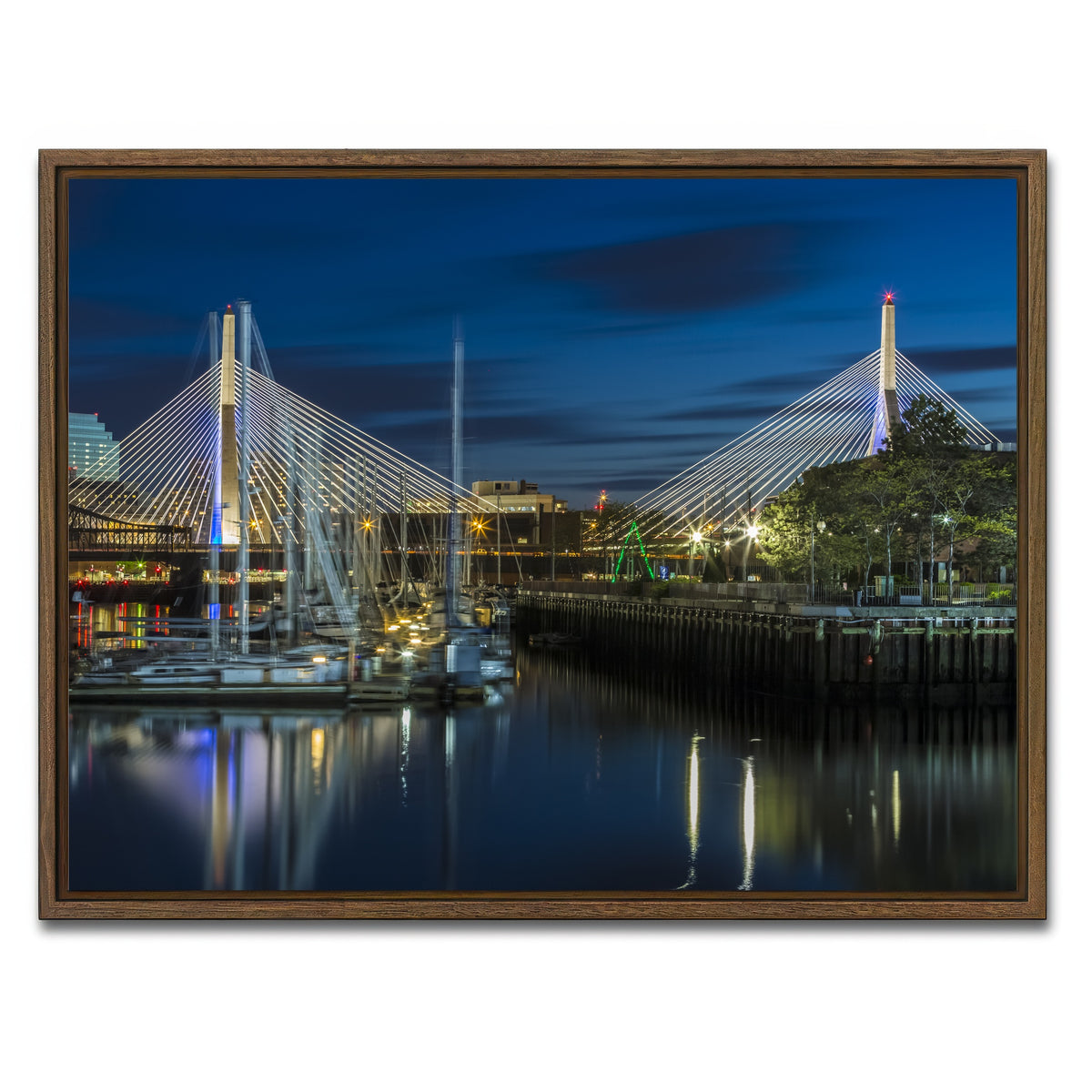 AUTO-MOCKUP WHITE | BOSTON Bunker Hill Bridge | 1 Piece | Walnut Framed Canvas | group=4x3