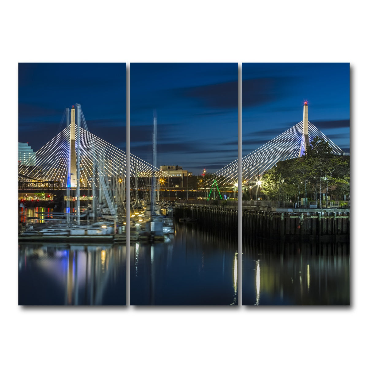 AUTO-MOCKUP WHITE | BOSTON Bunker Hill Bridge | 3 Piece | Gallery Wrap Canvas | group=8x18