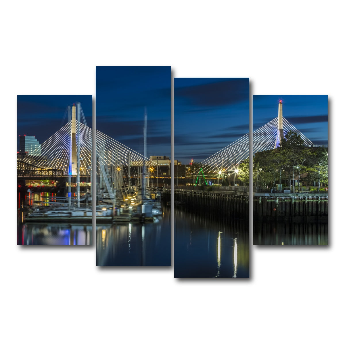 AUTO-MOCKUP WHITE | BOSTON Bunker Hill Bridge | 4 Piece | Gallery Wrap Canvas | group=4_short