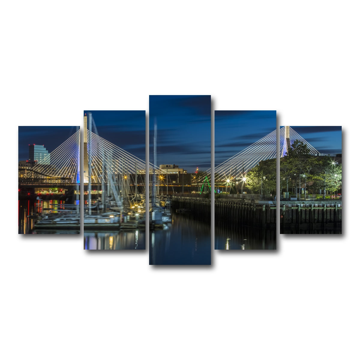 AUTO-MOCKUP WHITE | BOSTON Bunker Hill Bridge | 5 Piece | Gallery Wrap Canvas | group=5_normal