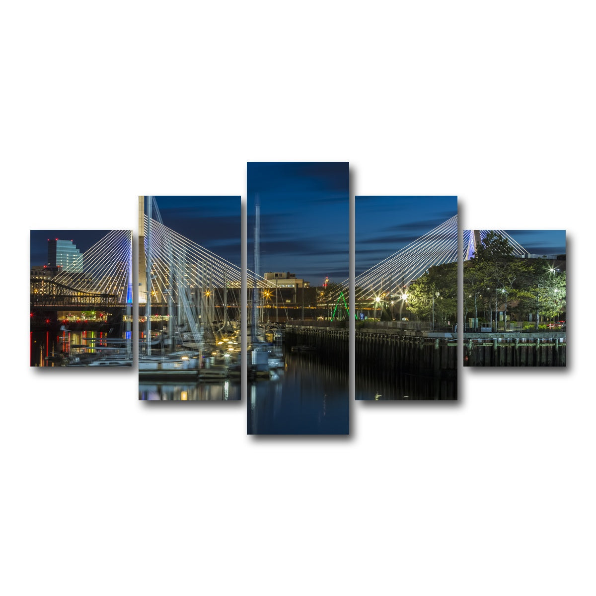 AUTO-MOCKUP WHITE | BOSTON Bunker Hill Bridge | 5 Piece | Gallery Wrap Canvas | group=5_short