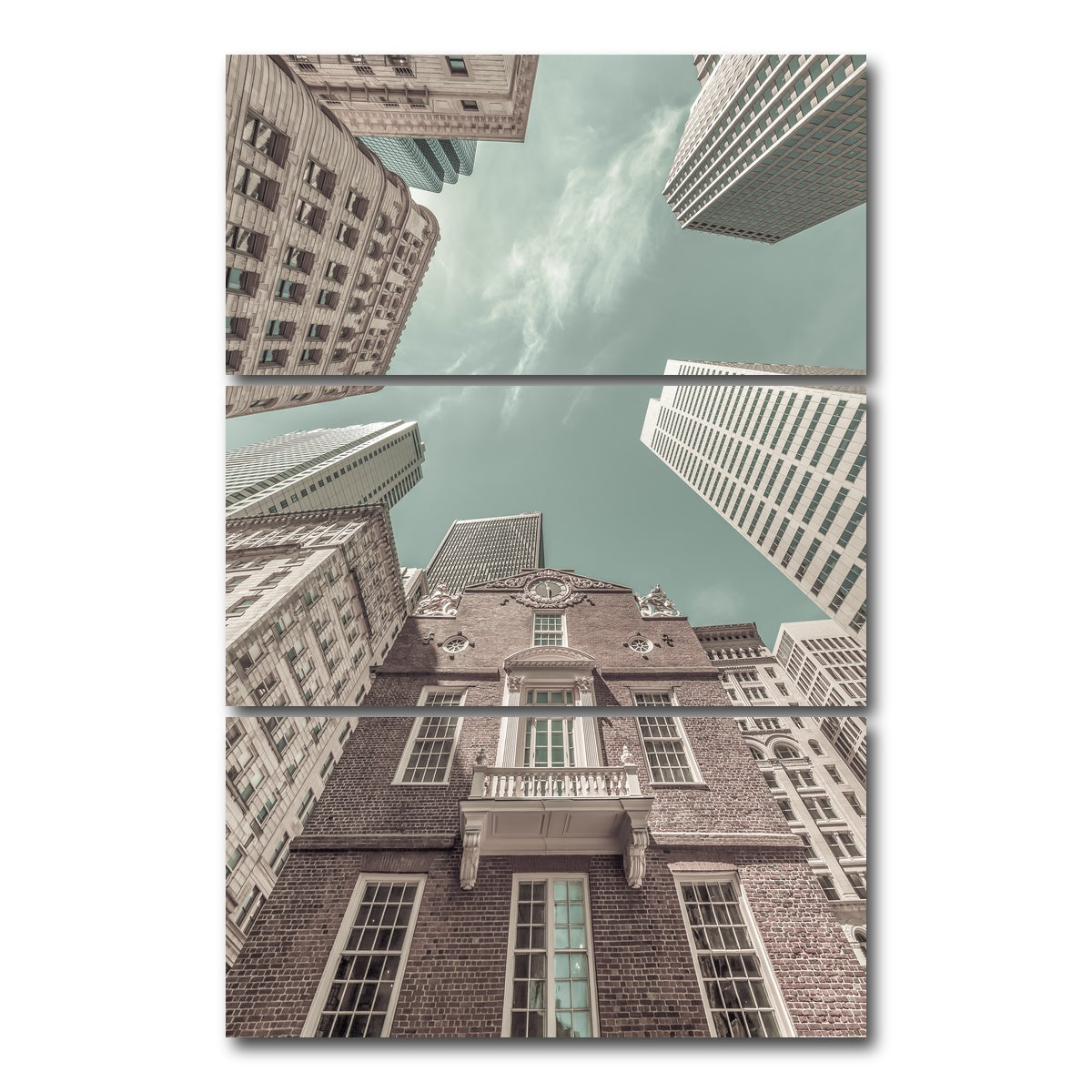 AUTO-MOCKUP WHITE | BOSTON Old State House | 3 Piece | Gallery Wrap Canvas | group=12x24_stacked