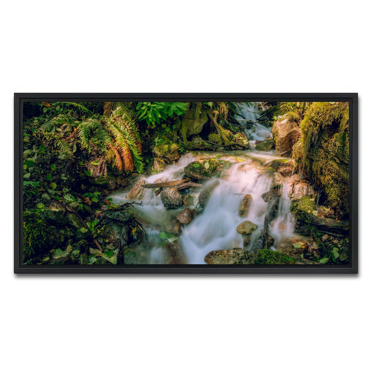 AUTO-MOCKUP WHITE | Baker Waterfall | 1 Piece | Black Framed Canvas | group=2x1