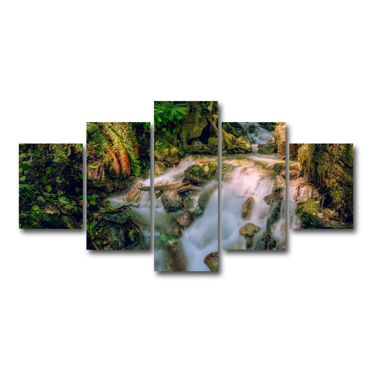 AUTO-MOCKUP WHITE | Baker Waterfall | 5 Piece | Gallery Wrap Canvas | group=5_short