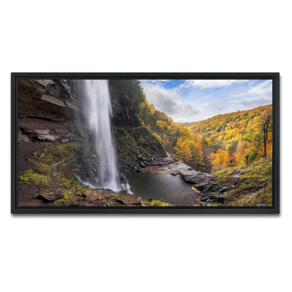 AUTO-MOCKUP WHITE | Behind the Falls | 1 Piece | Black Framed Canvas | group=2x1