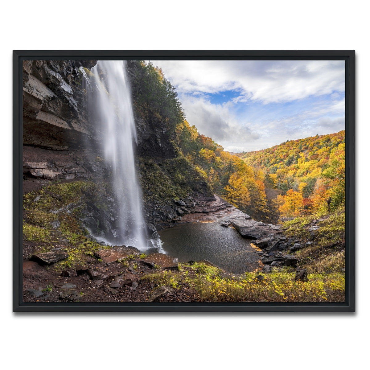 AUTO-MOCKUP WHITE | Behind the Falls | 1 Piece | Black Framed Canvas | group=4x3