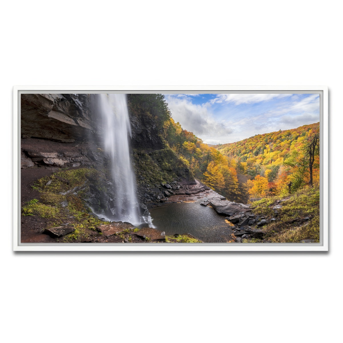 AUTO-MOCKUP WHITE | Behind the Falls | 1 Piece | White Framed Canvas | group=2x1