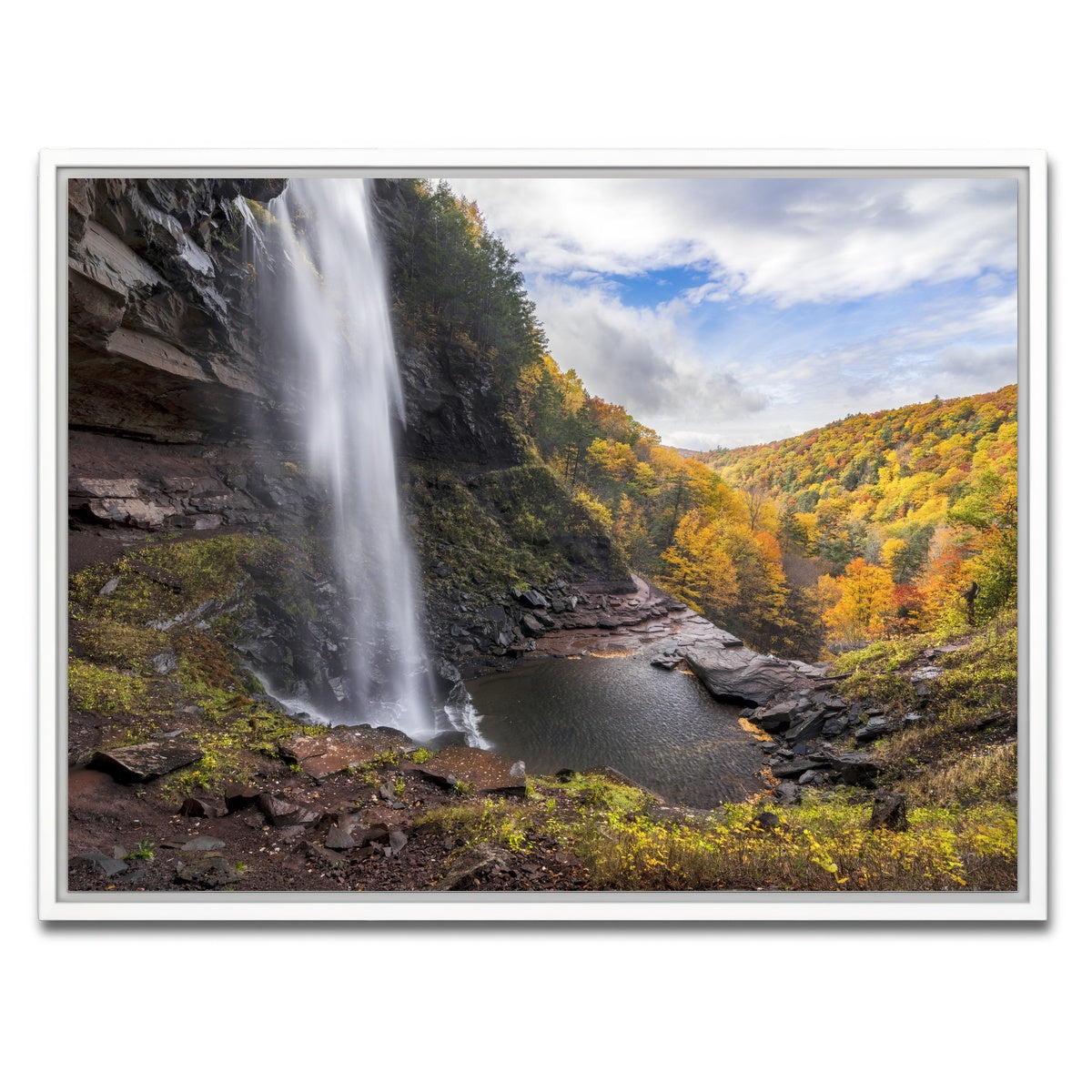 AUTO-MOCKUP WHITE | Behind the Falls | 1 Piece | White Framed Canvas | group=4x3