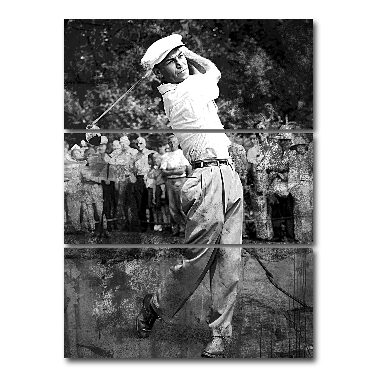 AUTO-MOCKUP WHITE | Ben Hogan Grayscale | 3 Piece | Gallery Wrap Canvas | group=8x18_stacked