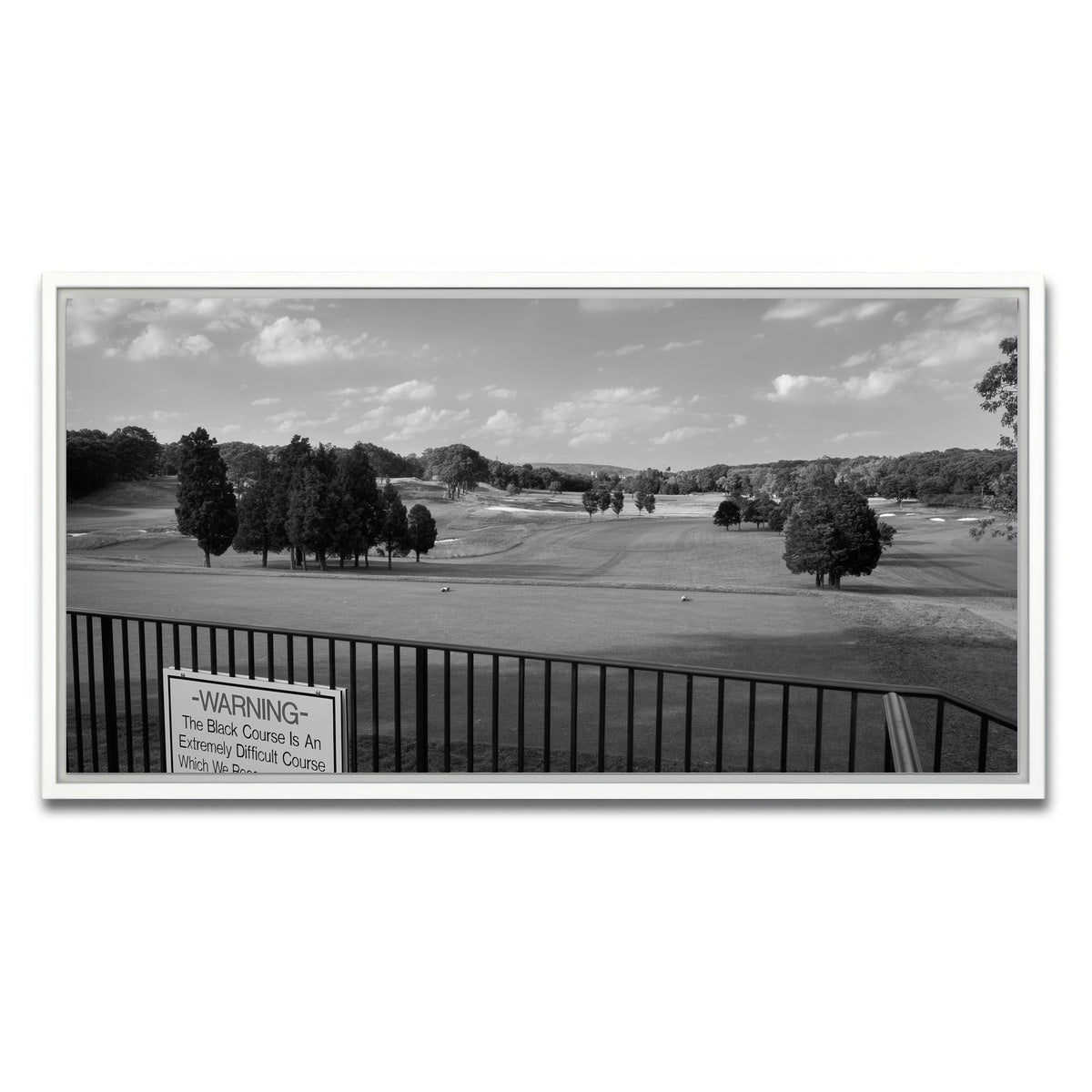 AUTO-MOCKUP WHITE | Bethpage Black Grayscale | 1 Piece | White Framed Canvas | group=2x1