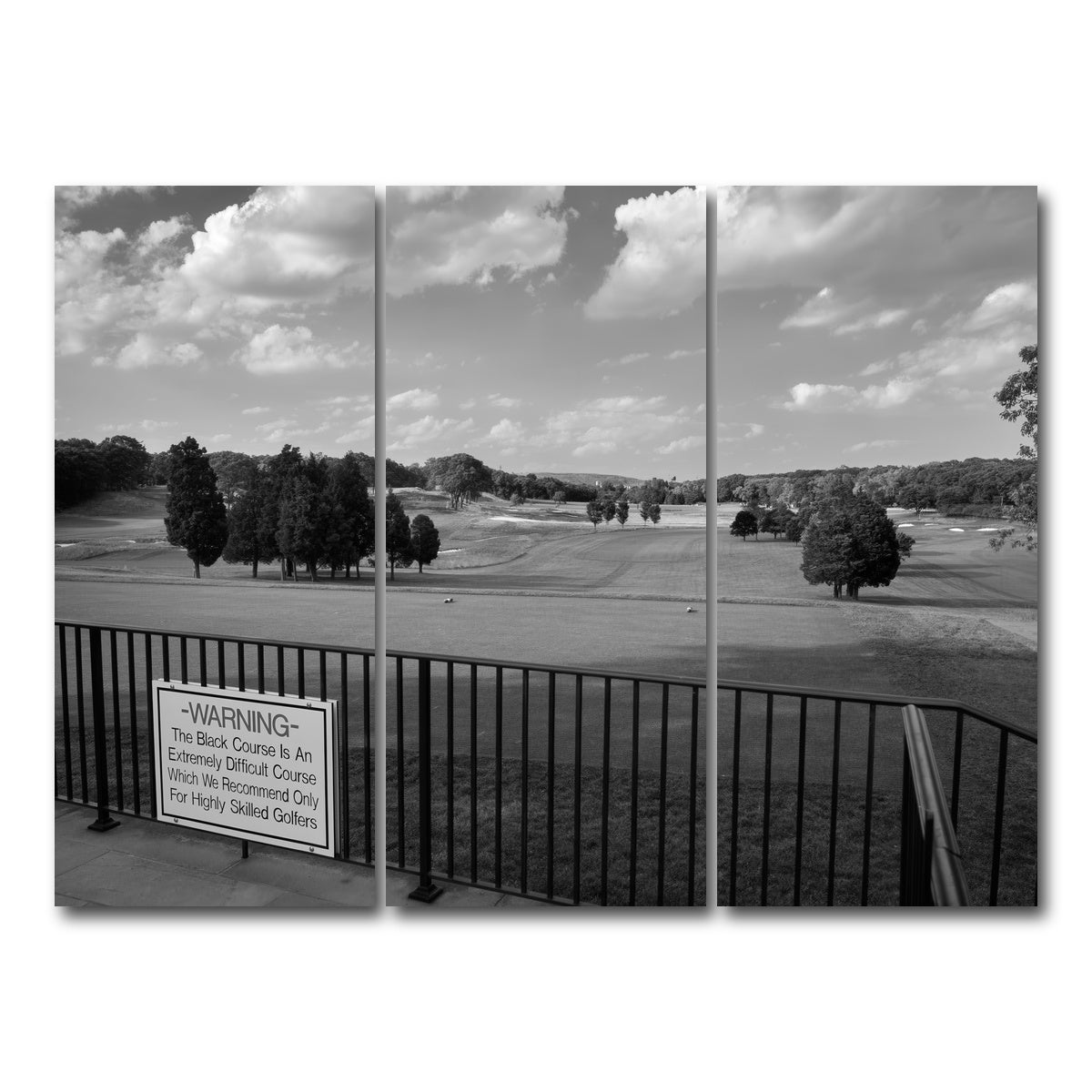 AUTO-MOCKUP WHITE | Bethpage Black Grayscale | 3 Piece | Gallery Wrap Canvas | group=8x18