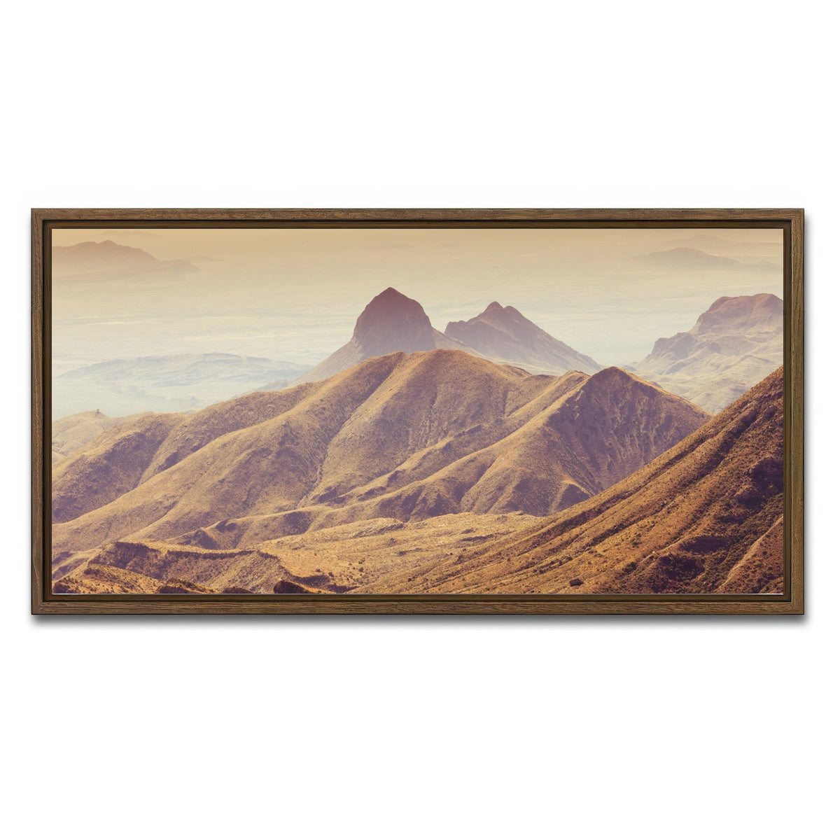 AUTO-MOCKUP WHITE | Big Bend National Park Chisos Mountains | 1 Piece | Walnut Framed Canvas | group=2x1