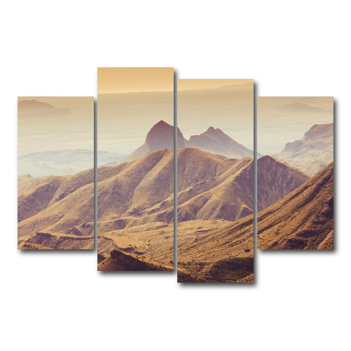 AUTO-MOCKUP WHITE | Big Bend National Park Chisos Mountains | 4 Piece | Gallery Wrap Canvas | group=4_short