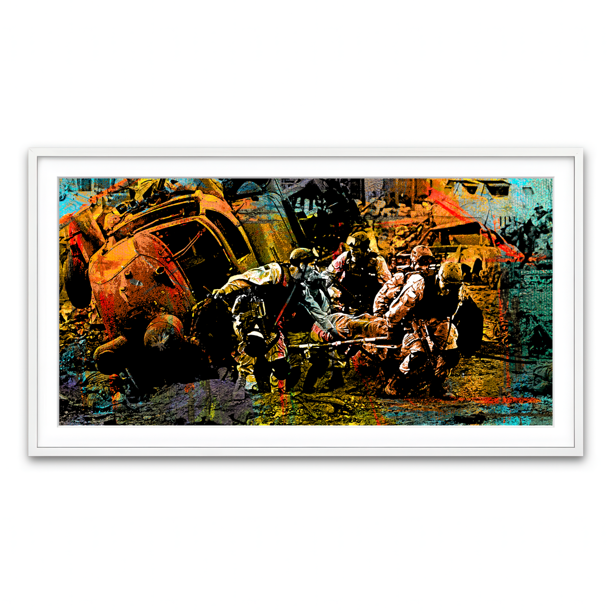 Framed Print 2x1 White