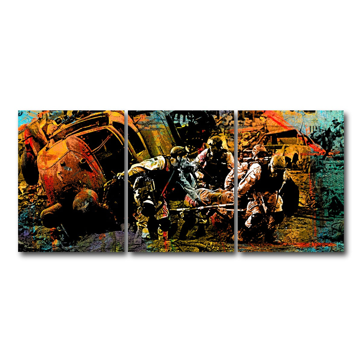 AUTO-MOCKUP WHITE | Black Hawk Down | 3 Piece | Gallery Wrap Canvas | group=18x24