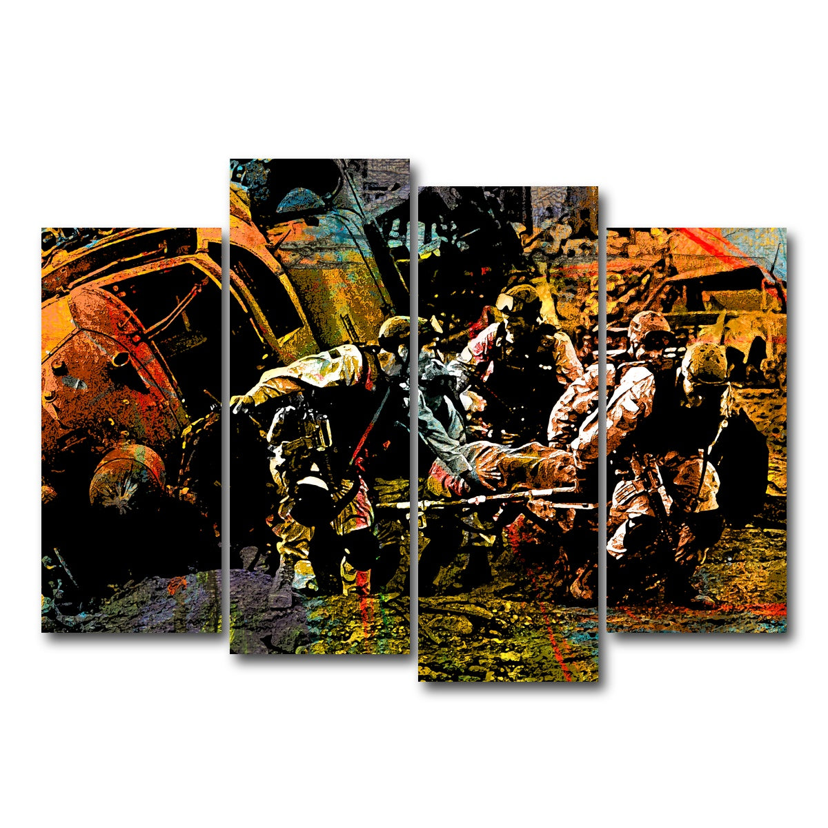 AUTO-MOCKUP WHITE | Black Hawk Down | 4 Piece | Gallery Wrap Canvas | group=4_normal