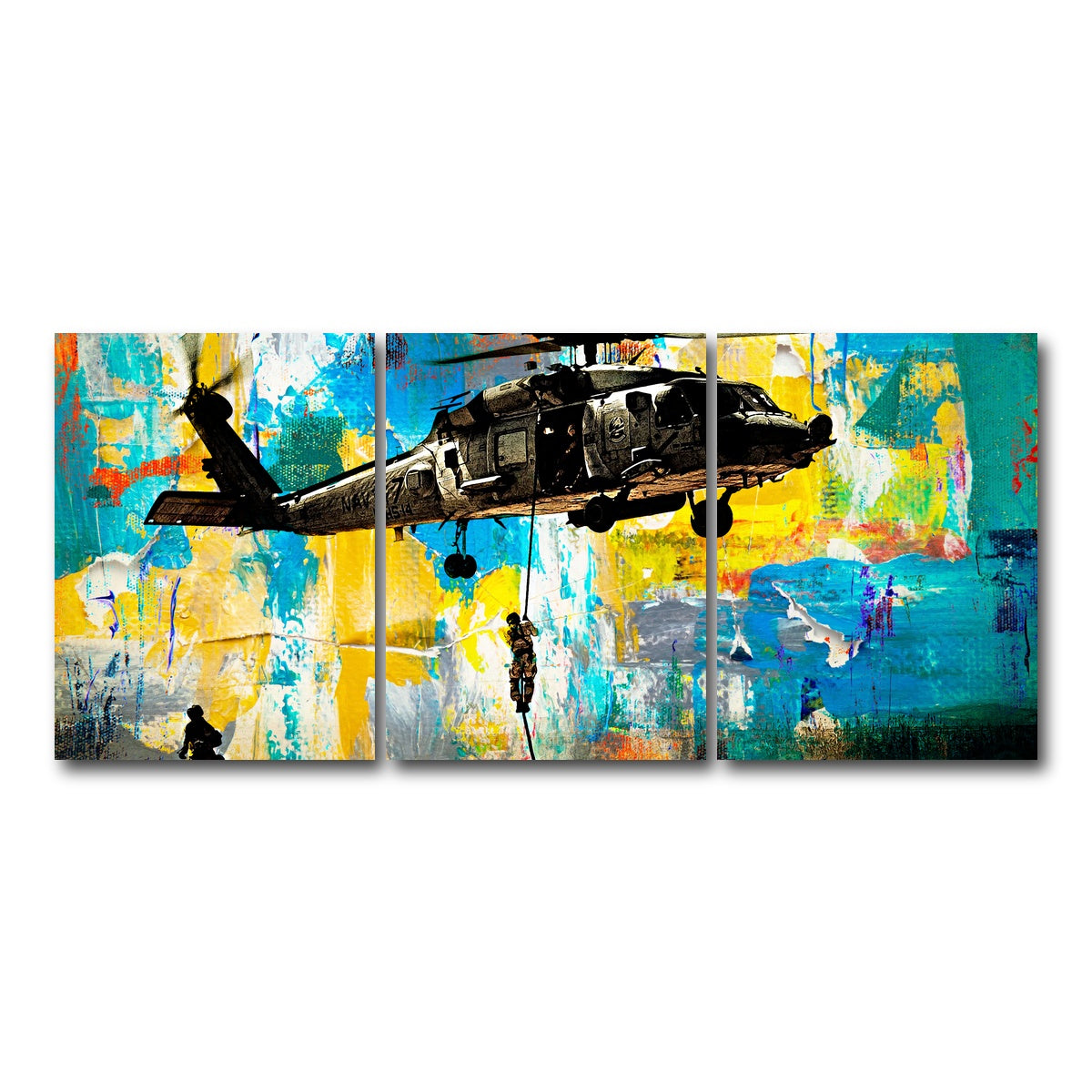AUTO-MOCKUP WHITE | Black Hawk | 3 Piece | Gallery Wrap Canvas | group=18x24