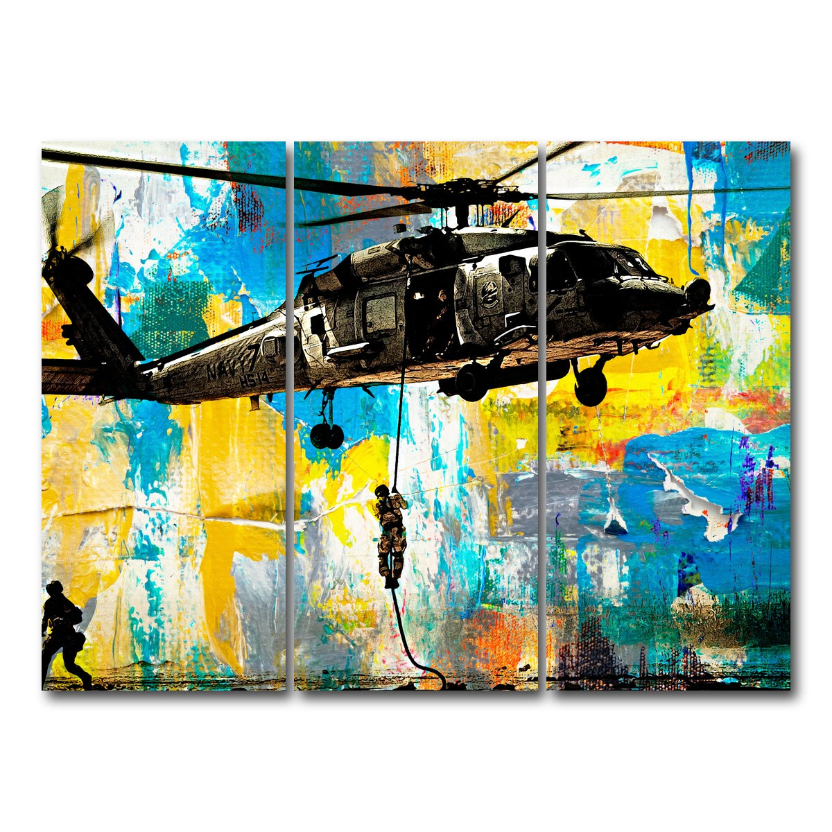 AUTO-MOCKUP WHITE | Black Hawk | 3 Piece | Gallery Wrap Canvas | group=8x18