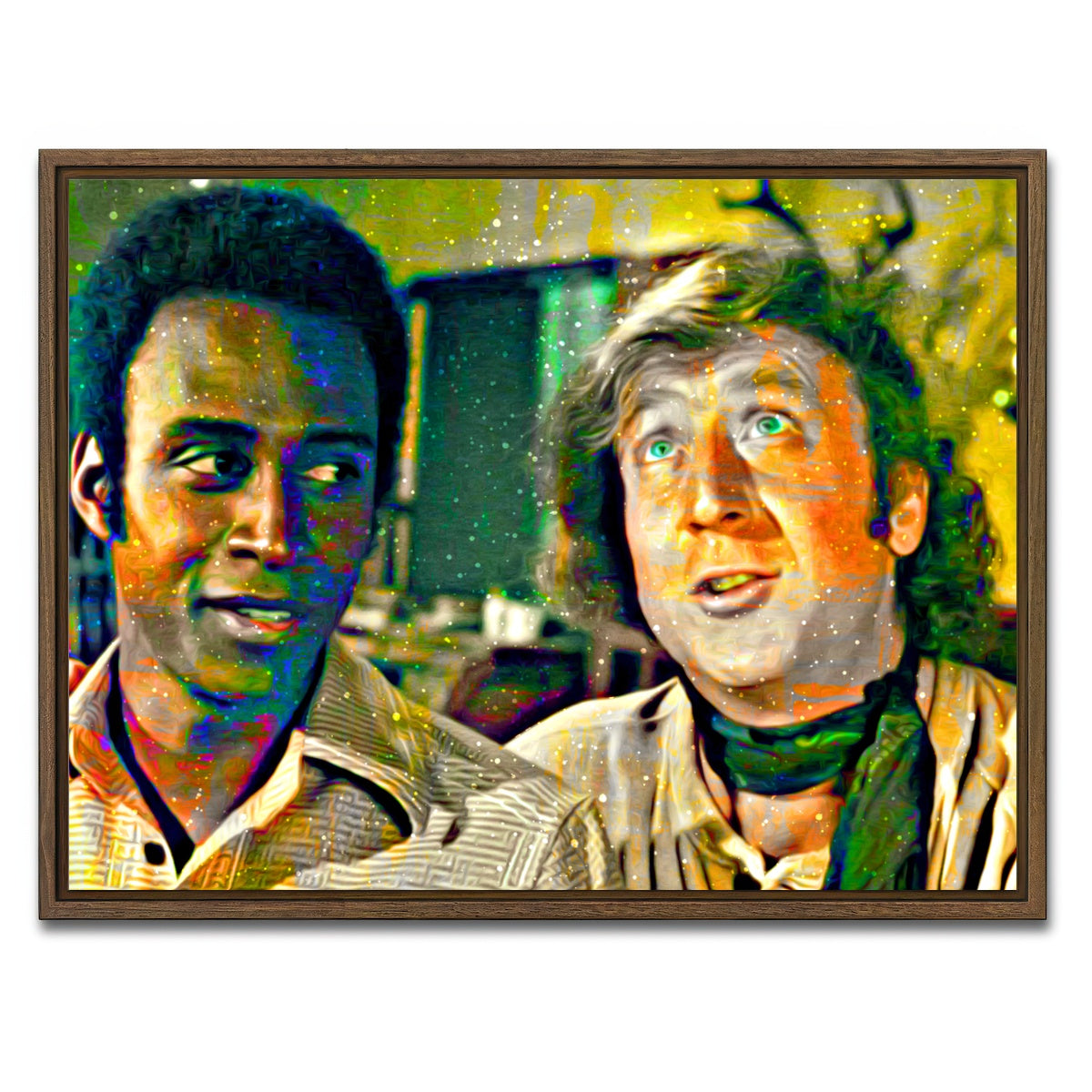AUTO-MOCKUP WHITE | Blazing Saddles Bart & Jim | 1 Piece | Walnut Framed Canvas | group=4x3