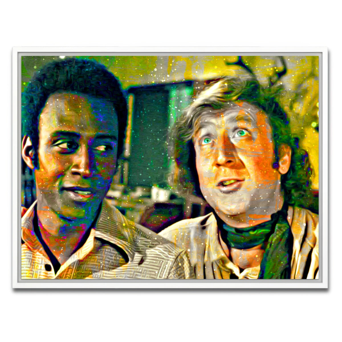 AUTO-MOCKUP WHITE | Blazing Saddles Bart & Jim | 1 Piece | White Framed Canvas | group=4x3