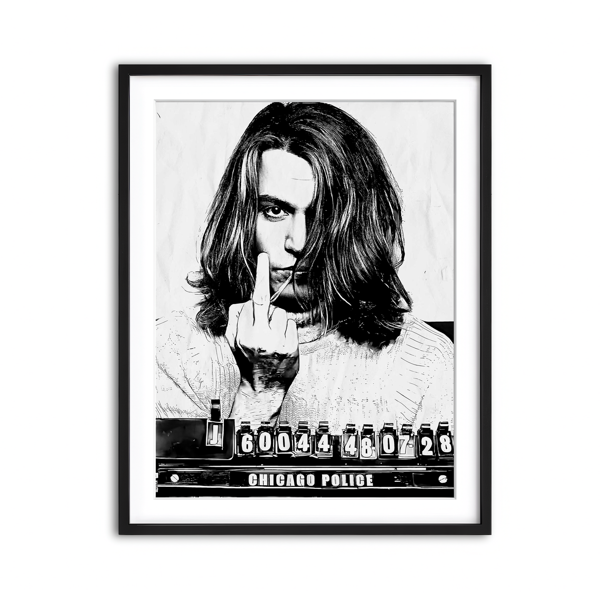 AUTO-MOCKUP WHITE | Blow Mugshot in Ink | 1 Piece | Black Framed Print | group=3x4